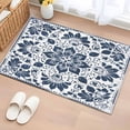 thumbnail image 1 of Rectangle Rug 2x3Ft Datura Flowers Seamless Ethnic Retro Floral Soft Indoor Throw Rugs Carpets for Living Dining Bedroom Kids Room Non-Slip Playroom Crawl Rug Floor Mats Blue White, 1 of 9