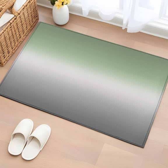 Rectangle Rug 2x3Ft Gradient Simplistic Art Soft Indoor Throw Rugs Carpets for Living Dining Bedroom Kids Room Non-Slip Playroom Crawl Rug Floor Mats Grey and Sage Green