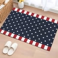 thumbnail image 1 of Rectangle Rug 2x3Ft, Independence Day Patriotic Stars on Blue Soft Non-Slip Washable Felt Carpet Pad, Red White Stripes Border Area Rugs for Living Room Bedroom Kids Room, 1 of 9