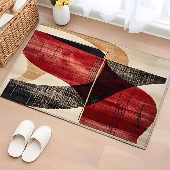 Area Rug Abstract Watercolor Blue Ocean Wave Rectangle Area Rugs Washable Rug for Living Room Bedroom Dining Room, Seaside Beach Soft Non-slip Floor Carpet 2x3ft