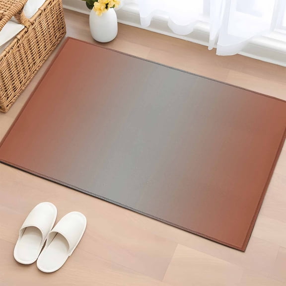 Rectangle Rug 2x3ft Area Rug, Abstract Ombre Art Orange Gray Area Rugs for Living Room Bedroom, Minimalist Color Gradient Floor Mat Non-Slip Non-Shedding Carpet Indoor Accent Rugs