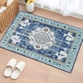 thumbnail image 1 of Rectangle Rug 2x3ft Area Rug,Abstract Traditional Oriental Floral Area Rugs for Living Room Bedroom,Teal Blue Floor Mat Non-Slip Non-Shedding Carpet Indoor Accent Rugs, 1 of 9