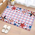 thumbnail image 1 of Rectangle Rug 2x3ft Area Rug, American Flag Star Area Rugs for Living Room Bedroom, Independence Day Pink Blue Checkered Floor Mat Non-Slip Non-Shedding Carpet Indoor Accent Rugs, 1 of 9