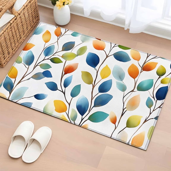 Area Rug Wild Natural Forest Mushroom Rectangle Area Rugs Washable Rug for Living Room Bedroom Dining Room, Vintage Scene Flower Plant Soft Non-slip Floor Carpet 2x3ft