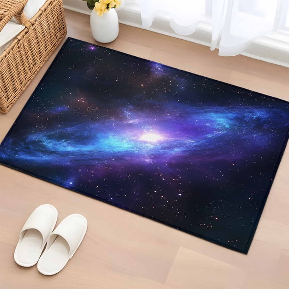 Rectangle Rug 2x3ft Area Rug, Cosmic Blue Purple Area Rugs for Living Room Bedroom, Galaxy Background Floor Mat Non-Slip Non-Shedding Carpet Indoor Accent Rugs