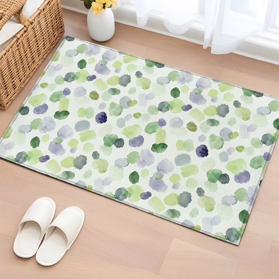 Rectangle Rug 2x3ft Area Rug, Country Leaves Sage Green Gradient Area Rugs for Living Room Bedroom, Farm Plant Botanical Floor Mat Non-Slip Non-Shedding Carpet Indoor Accent Rugs