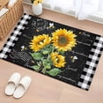 thumbnail image 1 of Rectangle Rug 2x3ft Area Rug, Farm Sunflower Black and White Plaid Area Rugs for Living Room Bedroom, Green Leaves Plant Floor Mat Non-Slip Non-Shedding Carpet Indoor Accent Rugs, 1 of 9