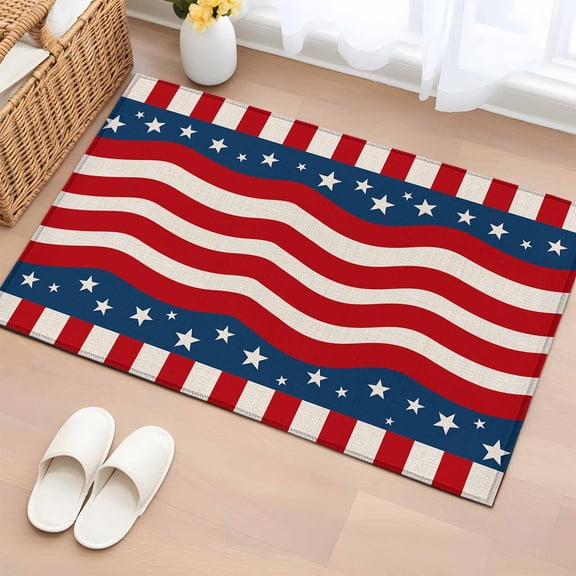 Area Rug Light Blue Retro Linen Rectangle Area Rugs Washable Rug for Living Room Bedroom Dining Room, Tranquil Gentle Style Soft Non-slip Floor Carpet 2x3ft
