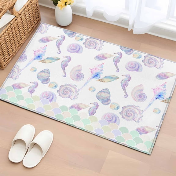Area Rug Abstract Marble Texture Seamless Rectangle Area Rugs Washable Rug for Living Room Bedroom Dining Room, Gradient Blue Waves Soft Non-slip Floor Carpet 2x3ft