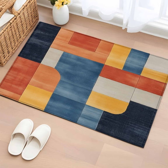 Area Rug Abstract Cartoon Monsters Rectangle Area Rugs Washable Rug for Living Room Bedroom Dining Room, Seamless Colorful Cute Alien Soft Non-slip Floor Carpet 2x3ft