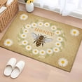 thumbnail image 1 of Rectangle Rug 2x3ft Area Rug, Summer Bee White Daisy Flower Area Rugs for Living Room Bedroom, Vintage Pastoral Floral Leaf Floor Mat Non-Slip Non-Shedding Carpet Indoor Accent Rugs, 1 of 9