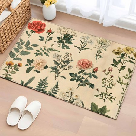Rectangle Rug 2x3ft Area Rug,Vintage Rose Flower Leaf Herb Area Rugs for Living Room Bedroom,Country Floral Seamless Floor Mat Non-Slip Non-Shedding Carpet Indoor Accent Rugs price history and forecast - WARM TOUR ZJH20260109XKJANCHASYQS05667MDMHWTR