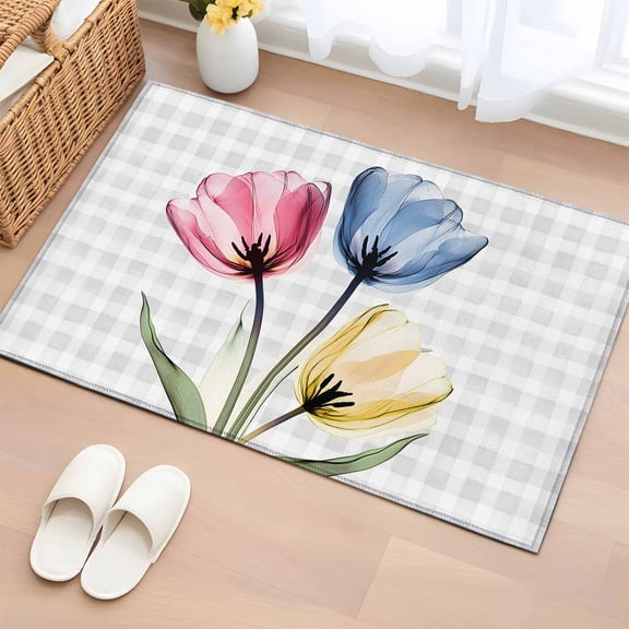 Round Area Rug for Living Room Bedroom, Green Blue Coral Round Rugs Non-slip Washable Floor Carpet, Summer Ocean Soft Circle Rug 3ft
