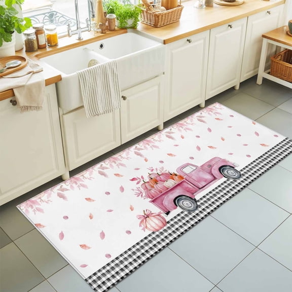 Kitchen Runner Rug Carnival Colorful Polka Dots Runner Rugs for Bedroom Hallway Entryway Stair, Green Purple Yellow Dot on Black Area Rug Non-slip Washable Floor Carpet 2x6ft