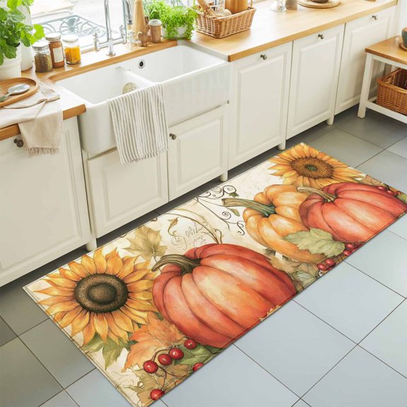 Kitchen Runner Rug Watercolor Sea Turtle Coral Seaweed Runner Rugs for Bedroom Hallway Entryway Stair, Summer Underwater World Area Rug Non-slip Washable Floor Carpet 2x6ft