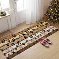 Rectangle Rug 2x6ft, Cute Dog Paw Print Farm Wood Board Soft Non-Slip ...