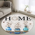 thumbnail image 1 of Rectangle Rug 3ft Area Rug, Farmhouse Blue Bottle Cotton Home Quote Area Rugs for Living Room Bedroom, Vintage Wood Grain Floor Mat Non-Slip Non-Shedding Carpet Indoor Accent Rugs, 1 of 9