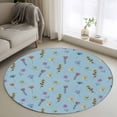 thumbnail image 1 of Rectangle Rug 3ft Area Rug, Spring Flower on Blue Area Rugs for Living Room Bedroom, Colorful Floral Plant Seamless Floor Mat Non-Slip Non-Shedding Carpet Indoor Accent Rugs, 1 of 9