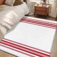 thumbnail image 1 of Rectangle Rug 3x5Ft Farmhouse Red Stripes Soft Indoor Throw Rugs Carpets for Living Dining Bedroom Kids Room Non-Slip Playroom Crawl Rug Floor Mats White, 1 of 9