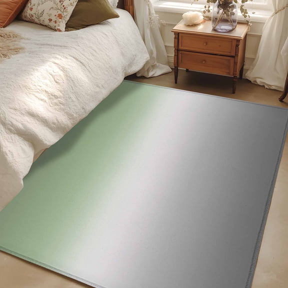 Rectangle Rug 3x5Ft Gradient Simplistic Art Soft Indoor Throw Rugs Carpets for Living Dining Bedroom Kids Room Non-Slip Playroom Crawl Rug Floor Mats Grey and Sage Green