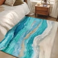 thumbnail image 1 of Rectangle Rug 3x5Ft Marine Coastal Wave Turquoise Ombre Soft Indoor Throw Rugs Carpets for Living Dining Bedroom Kids Room Non-Slip Playroom Crawl Rug Floor Mats Abstract Ocean Sea Shore, 1 of 9