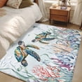 thumbnail image 1 of Rectangle Rug 3x5Ft Sea Turtle Coral Seaweed Soft Indoor Throw Rugs Carpets for Living Dining Bedroom Kids Room Non-Slip Playroom Crawl Rug Floor Mats Summer Coastal Nautical Theme, 1 of 9