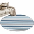 thumbnail image 1 of Rectangle Rug 4ft Area Rug, Gray Blue Stripes Area Rugs for Living Room Bedroom, Geometric Horizontal Stripes Floor Mat Non-Slip Non-Shedding Carpet Indoor Accent Rugs, 1 of 9