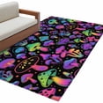 thumbnail image 1 of Rectangle Rug 4x6Ft, Abstract Colorful Mushroom on Gradient Soft Non-Slip Washable Felt Carpet Pad, Retro Botantical Area Rugs for Living Room Bedroom Kids Room, 1 of 9