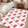 thumbnail image 1 of Rectangle Rug 4x6ft Area Rug, Red Cherry Fruit Seamless Area Rugs for Living Room Bedroom, Food Focus Floor Mat Non-Slip Non-Shedding Carpet Indoor Accent Rugs, 1 of 9