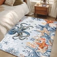 thumbnail image 1 of Rectangle Rug 4x6ft Area Rug, Summer Ocean Coral Octopus Area Rugs for Living Room Bedroom, Abstract Starfish Conch Floor Mat Non-Slip Non-Shedding Carpet Indoor Accent Rugs, 1 of 9