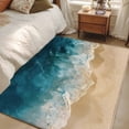 thumbnail image 1 of Rectangle Rug 4x6ft Area Rug, Teal Blue Coastal Ocean Beach Theme Area Rugs for Living Room Bedroom, Wave Coastal Sandbeach Floor Mat Non-Slip Non-Shedding Carpet Indoor Accent Rugs, 1 of 9