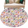 thumbnail image 1 of Rectangle Rug 5ft Area Rug, Spring Watercolor Wildflowers Area Rugs for Living Room Bedroom, Farm Floral Art Floor Mat Non-Slip Non-Shedding Carpet Indoor Accent Rugs, 1 of 9