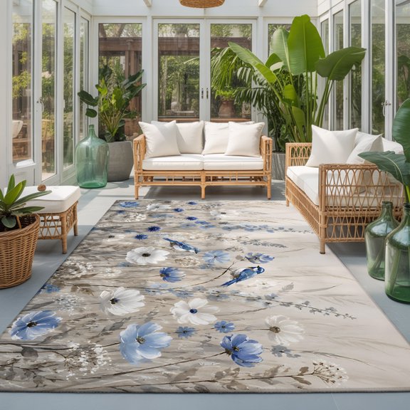 Rectangle Rug 5x7ft Area Rug, Area Rugs for Living Room Bedroom, Floor Mat Non-Slip Non-Shedding Carpet Indoor Accent Rugs