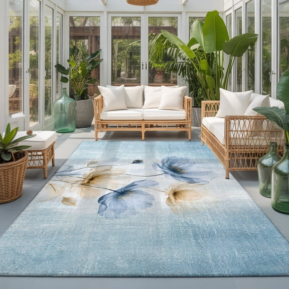 Rectangle Rug 5x7ft Area Rug, Area Rugs for Living Room Bedroom, Floor Mat Non-Slip Non-Shedding Carpet Indoor Accent Rugs
