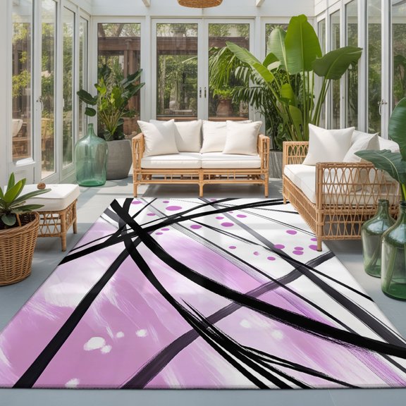 Rectangle Rug 5x7ft Area Rug, Area Rugs for Living Room Bedroom, Floor Mat Non-Slip Non-Shedding Carpet Indoor Accent Rugs