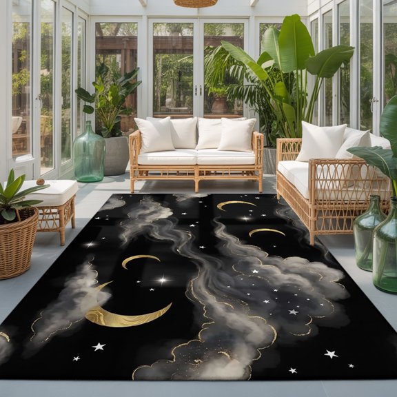 Rectangle Rug 5x7ft Area Rug, Area Rugs for Living Room Bedroom, Floor Mat Non-Slip Non-Shedding Carpet Indoor Accent Rugs
