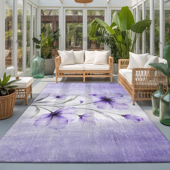 Rectangle Rug 5x7ft Area Rug, Area Rugs for Living Room Bedroom, Floor Mat Non-Slip Non-Shedding Carpet Indoor Accent Rugs
