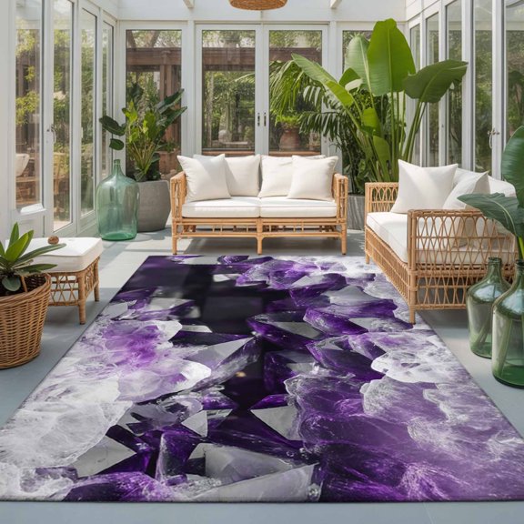 Rectangle Rug 5x7ft Area Rug, Natural Wild Crystal Agate Stone Area Rugs for Living Room Bedroom, Abstract Modern Marble Texture Floor Mat Non-Slip Non-Shedding Carpet Indoor Accent Rugs