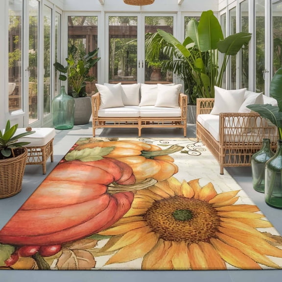 Kitchen Runner Rug White Floral Magnolia Leaf Runner Rugs for Bedroom Hallway Entryway Stair, Farmhouse Classic Flower Area Rug Non-slip Washable Floor Carpet 2x6ft