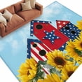thumbnail image 1 of Rectangle Rug 5x8ft Area Rug, Farm Yellow Sunflower Leaves Area Rugs for Living Room Bedroom, Farmhouse Barn Stars Floor Mat Non-Slip Non-Shedding Carpet Indoor Accent Rugs, 1 of 9