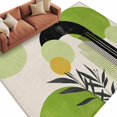 thumbnail image 1 of Rectangle Rug 5x8ft Area Rug, Mid Century Boho Green Color Block Area Rugs for Living Room Bedroom, Vintage Abstract Plant Floor Mat Non-Slip Non-Shedding Carpet Indoor Accent Rugs, 1 of 9