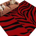 thumbnail image 1 of Rectangle Rug 5x8ft Area Rug,Tiger Stripe Red Black Line Area Rugs for Living Room Bedroom,Abstract Animal Texture Floor Mat Non-Slip Non-Shedding Carpet Indoor Accent Rugs, 1 of 9