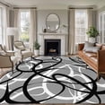 thumbnail image 1 of Rectangle Rug 6x9ft Area Rug,Abstraction Distortion Lines Art Area Rugs for Living Room Bedroom,Black White Gray Floor Mat Non-Slip Non-Shedding Carpet Indoor Accent Rugs, 1 of 9