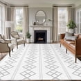 thumbnail image 1 of Rectangle Rug 6x9ft Area Rug,Modern Geometric Square Dot Gray Area Rugs for Living Room Bedroom,Minimalist Grid on White Floor Mat Non-Slip Non-Shedding Carpet Indoor Accent Rugs, 1 of 9