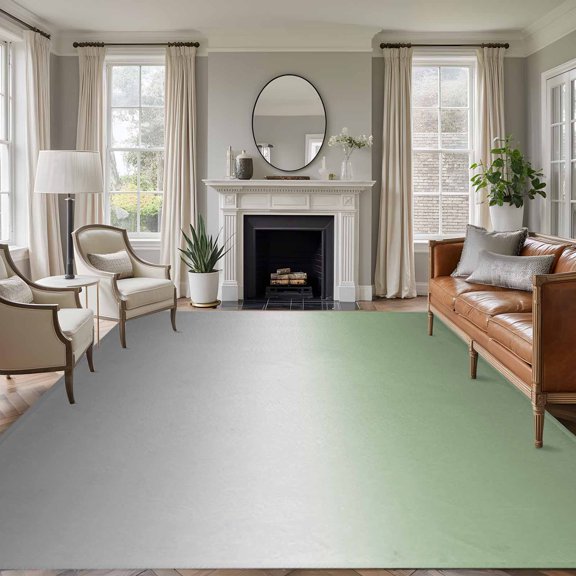 Rectangle Rug 8x10Ft Gradient Simplistic Art Soft Indoor Throw Rugs Carpets for Living Dining Bedroom Kids Room Non-Slip Playroom Crawl Rug Floor Mats Grey and Sage Green