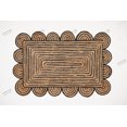 thumbnail image 1 of Rectangle Rug Natural Jute Rug Hand Braided Beige and Black Color Rounding Line Area Rug, 1 of 5