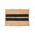 thumbnail image 1 of Rectangle Rug Natural Jute Rug Hand Braided Beige and Black Color Rounding Line Area Rug, 1 of 5