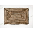 thumbnail image 1 of Rectangle Rug Natural Jute Rug Hand Braided Beige and Black Color Rounding Line Pattern Area Rug, 1 of 5