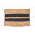 thumbnail image 1 of Rectangle Rug Natural Jute Rug Hand Braided Beige and Black Color Stripes Line Area Rug, 1 of 5