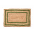 thumbnail image 1 of Rectangle Rug Natural Jute Rug Hand Braided Beige and Green Color Rounding Line Area Rug, 1 of 5